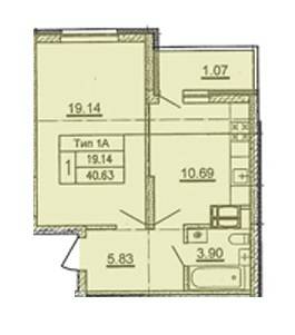 Однокімнатні в ЖБ просп. Відрадний, 2 (просп. Комарова, 1)
