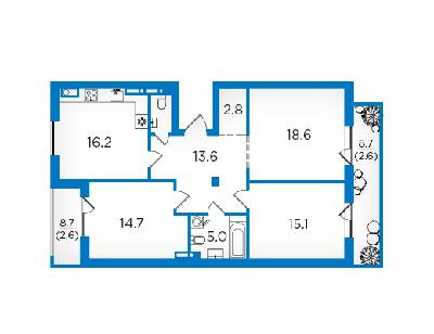 Трехкомнатные в ЖК Scandia