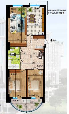 Трикімнатні в ЖК Podil Plaza & Residence