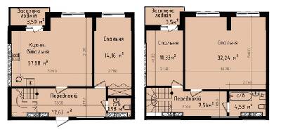 Двухуровневые в ЖК Днепровский