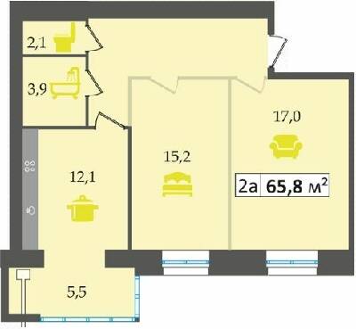 Двухкомнатные в ЖК Днепровская Брама