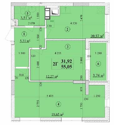 Двокімнатні в ЖК Будинок на Волошина