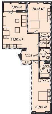 Двокімнатні в ЖК Montreal House