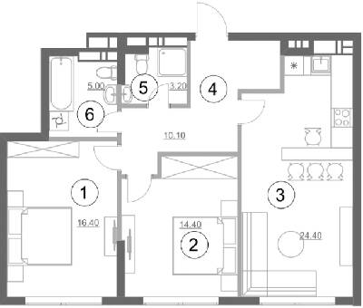 Двокімнатні в ЖК Greenville Park