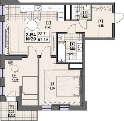 Двокімнатні в ЖК Клубний