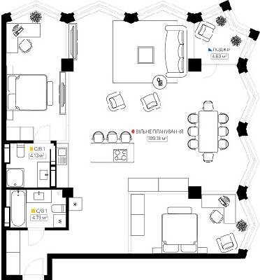 Трикімнатні в ЖК KYIVPROEKT City Space