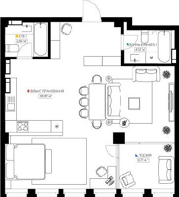 Двокімнатні в ЖК KYIVPROEKT City Space