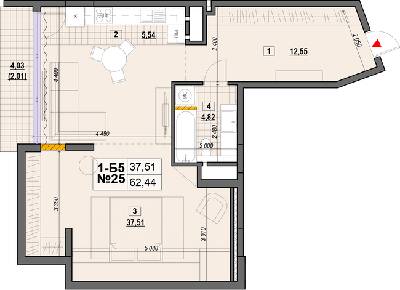 Однокімнатні в ЖК Клубний