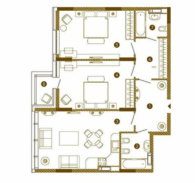 Двухкомнатные в ЖК Obolon Residences