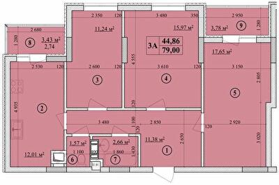 Трикімнатні в ЖК Будинок на Волошина