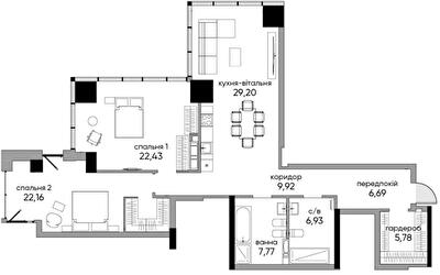 Дворівневі в БФК A136 Highlight Tower